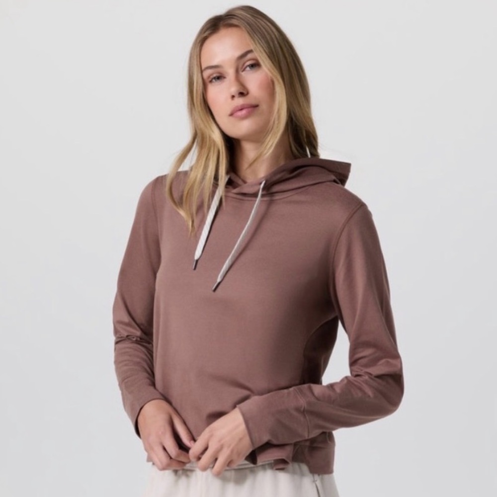 Vuori Women’s Halo Essential Hoodie Cardamom Heather Brown/Maroon Size Small